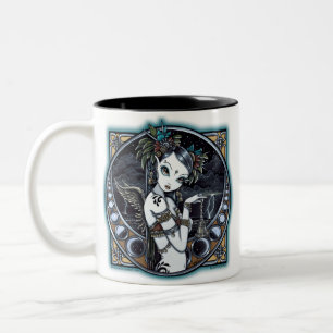 De Café Em Dois Tons Caneca tribal gótico da arte do dançarino da fus