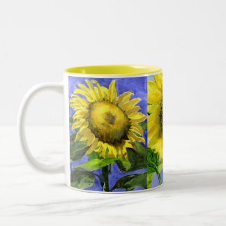 De Café Em Dois Tons Caneca tripla do girassol