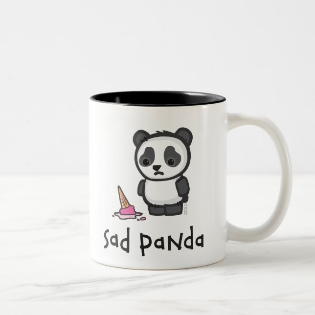 De Café Em Dois Tons Caneca triste da panda (Direita)