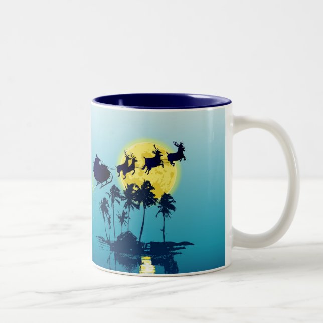 De Café Em Dois Tons Caneca tropical do Natal (Direita)