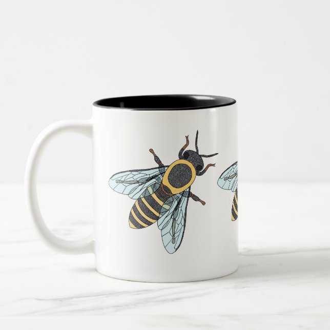 De Café Em Dois Tons Caneca Two-Tone (330ml) - Abelha Melífera (Esquerda)