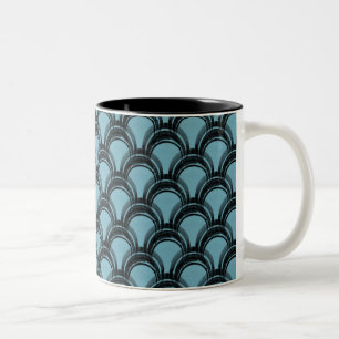 De Café Em Dois Tons Caneca Ultramodern do encanto, luz - azul