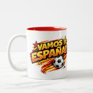 De Café Em Dois Tons Caneca VAMOS ESPANA Pé no Futebol Patriótico Esp