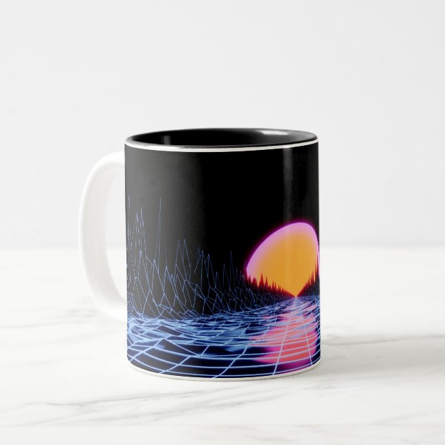 De Café Em Dois Tons Caneca Vapourwave (Frente Esquerda)