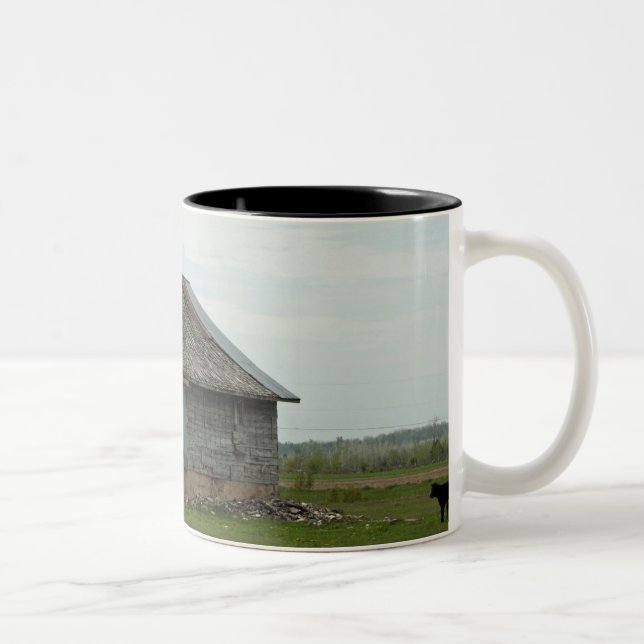 De Café Em Dois Tons Caneca velha do celeiro e da vitela (Direita)