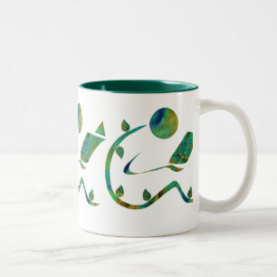 De Café Em Dois Tons Caneca verde do leitor
