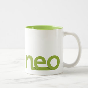 De Café Em Dois Tons Caneca verde neo do logotipo