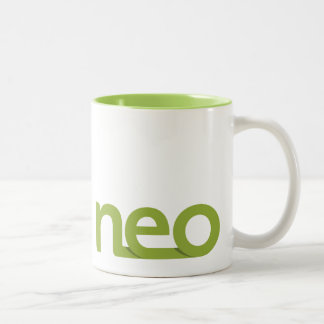 De Café Em Dois Tons Caneca verde neo do logotipo