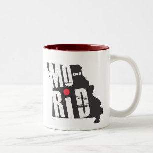 De Café Em Dois Tons Caneca vermelha/branca
