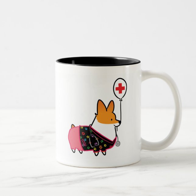 De Café Em Dois Tons Caneca vermelha | CorgiThings da enfermeira do (Direita)