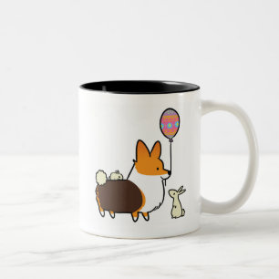 De Café Em Dois Tons Caneca vermelha   CorgiThings do coelhinho da