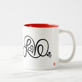 De Café Em Dois Tons Caneca vermelha do amor com logotipo da KP