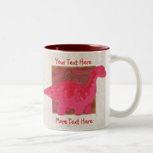 De Café Em Dois Tons Caneca vermelha do dinossauro