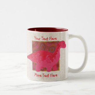 De Café Em Dois Tons Caneca vermelha do dinossauro