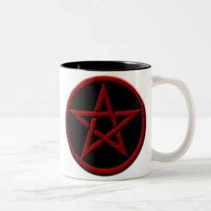 De Café Em Dois Tons Caneca vermelha do Pentagram