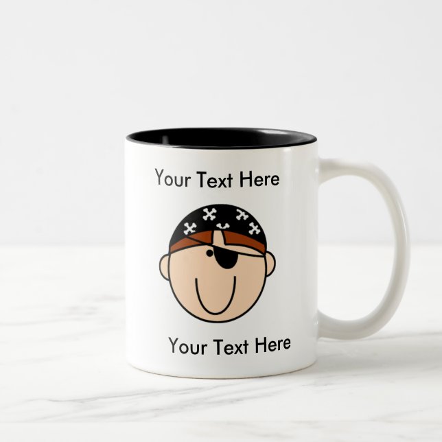 De Café Em Dois Tons Caneca vermelha do pirata feito sob encomenda - (Direita)