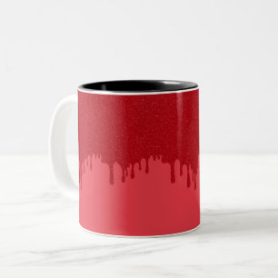 De Café Em Dois Tons Caneca Vermelha Tomate Efeito Gotejamento Personal