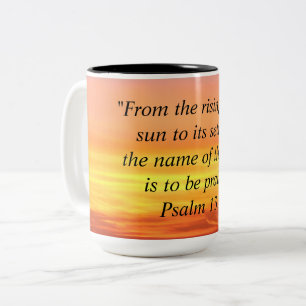De Café Em Dois Tons Caneca Versículo Bíblico Pôr do Sol Nascer do Sol
