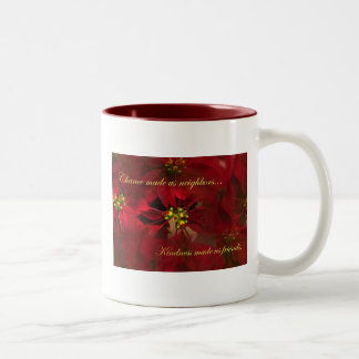 De Café Em Dois Tons Caneca vizinha do presente do Natal da poinsétia