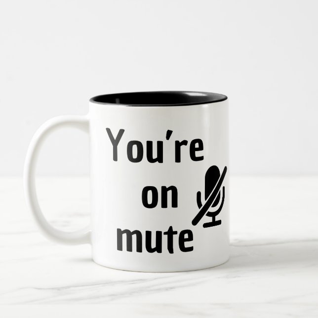 De Café Em Dois Tons Caneca "Você está mudo" para Happy Hour Virtual (Esquerda)