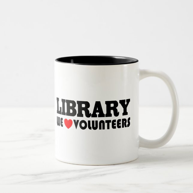 De Café Em Dois Tons Caneca voluntária da biblioteca (Direita)
