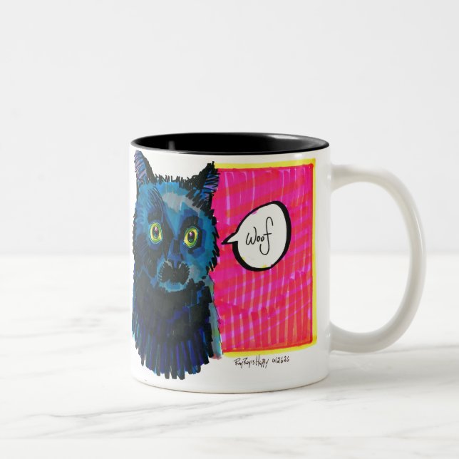De Café Em Dois Tons Caneca Woof (Direita)