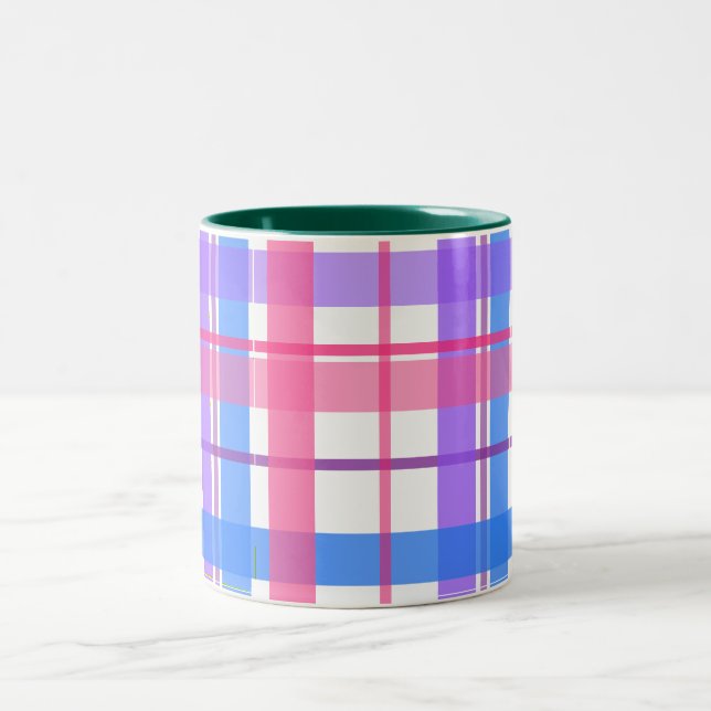 De Café Em Dois Tons Caneca Xadrez Pastel Primavera (Centro)