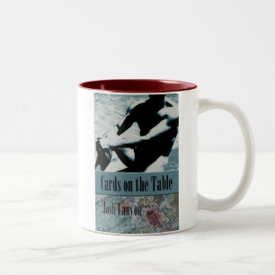 De Café Em Dois Tons Cartões na caneca da mesa