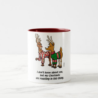 De Café Em Dois Tons Castanhas que Roasting a caneca