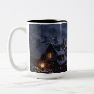 De Café Em Dois Tons Castelo da Vila da Nevasca Caneca Preta