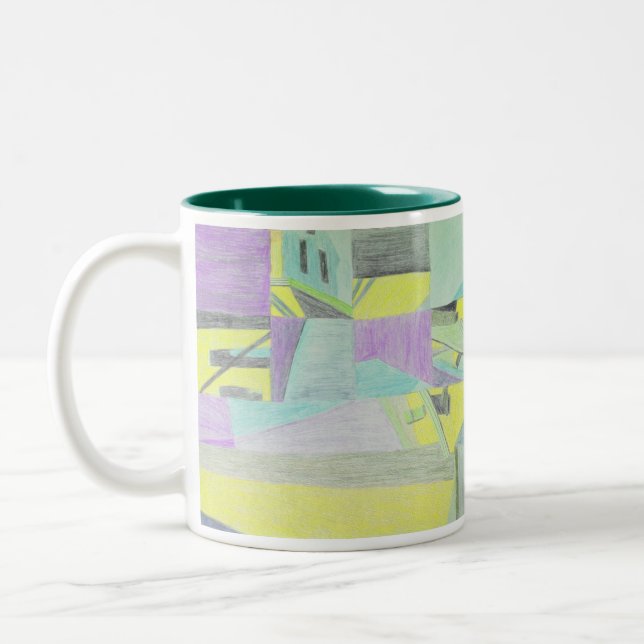 De Café Em Dois Tons Cena embaralhada — caneca amarela (Esquerda)