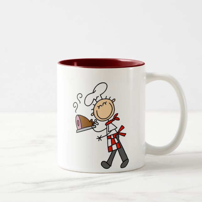 De Café Em Dois Tons Chef com Presunto Assado  Caneca (Direita)