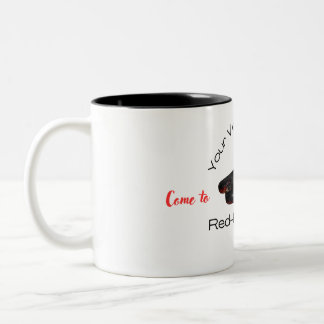 De Café Em Dois Tons Cintura Vermelha Preta - Caneca