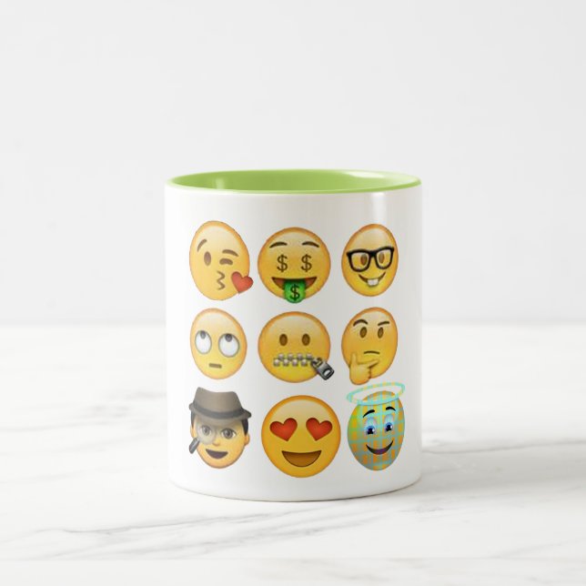 De Café Em Dois Tons coleção emoji favorita caneca engraçada (Centro)