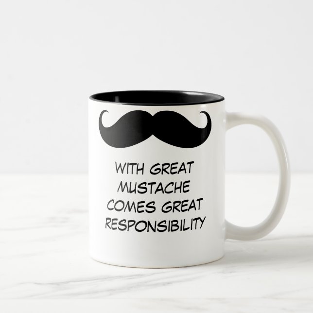De Café Em Dois Tons Com grande bigode vem a grande caneca da (Direita)