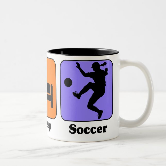 De Café Em Dois Tons Coma a caneca do futebol do sono (Direita)