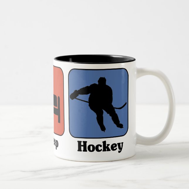 De Café Em Dois Tons Coma a caneca do hóquei do sono (Direita)