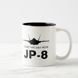De Café Em Dois Tons Comece o Dia com Caneca JP-8 F-35 Lightning
