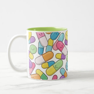 De Café Em Dois Tons Comprimidos Felizes - Caneca (Lima)