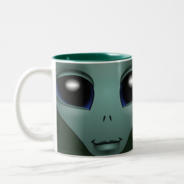 De Café Em Dois Tons Copos cinzentos do Extraterrestrial da caneca (Esquerda)