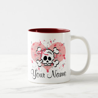 De Café Em Dois Tons Coração personalizado do arco do rosa da caneca do