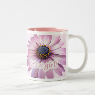 De Café Em Dois Tons Coreopsis rosa Daisy É uma menina caneca