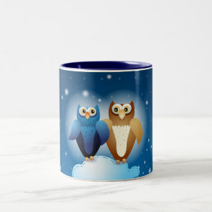 De Café Em Dois Tons Corujas apaixonadas, caneca