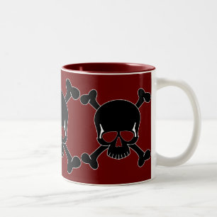 De Café Em Dois Tons Crânio & caneca dos Crossbones