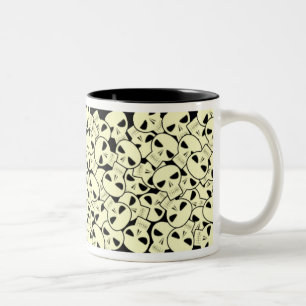 De Café Em Dois Tons Crânios - caneca