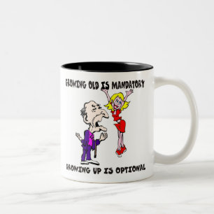 De Café Em Dois Tons Crescer velho é caneca imperativa