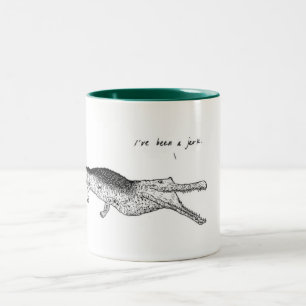 De Café Em Dois Tons Crocodilo, eu fui um empurrão, caneca animal