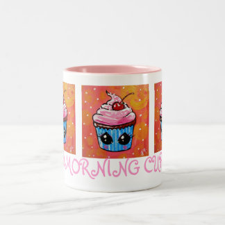 De Café Em Dois Tons Cupcake do bom dia! CANECA
