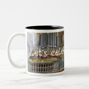 De Café Em Dois Tons Deixe-nos comemorar órgãos - caneca preta