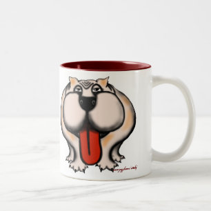De Café Em Dois Tons Design da caneca do buldogue